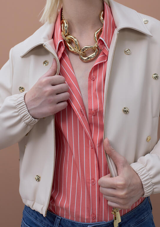 Studded Faux Leather Jacket