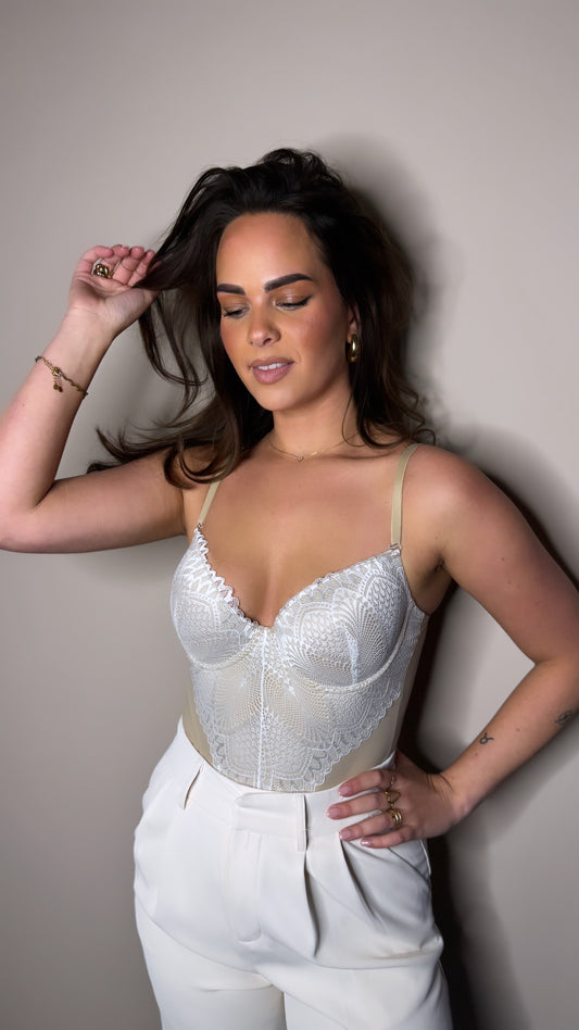 Charme corrigerende body kant Siana Beige