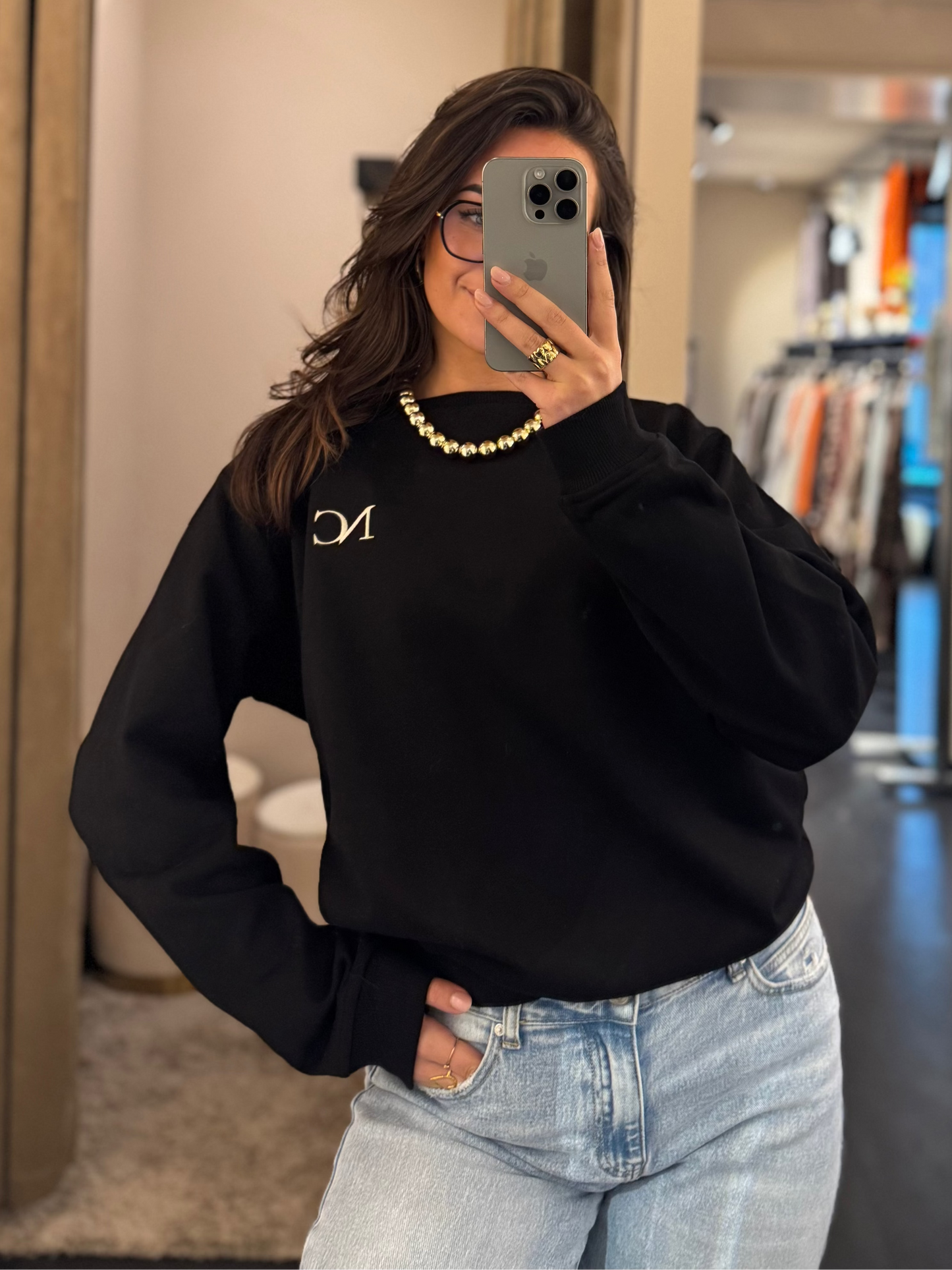 Charme sweater River zwart