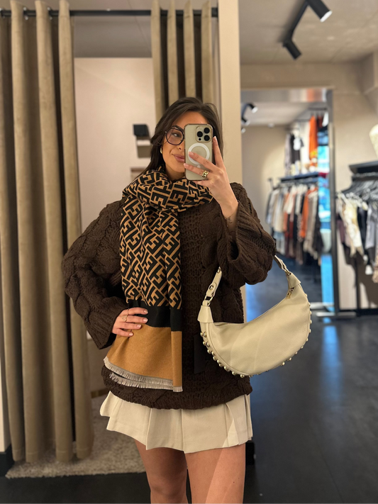 Charme scarf Geline cognac