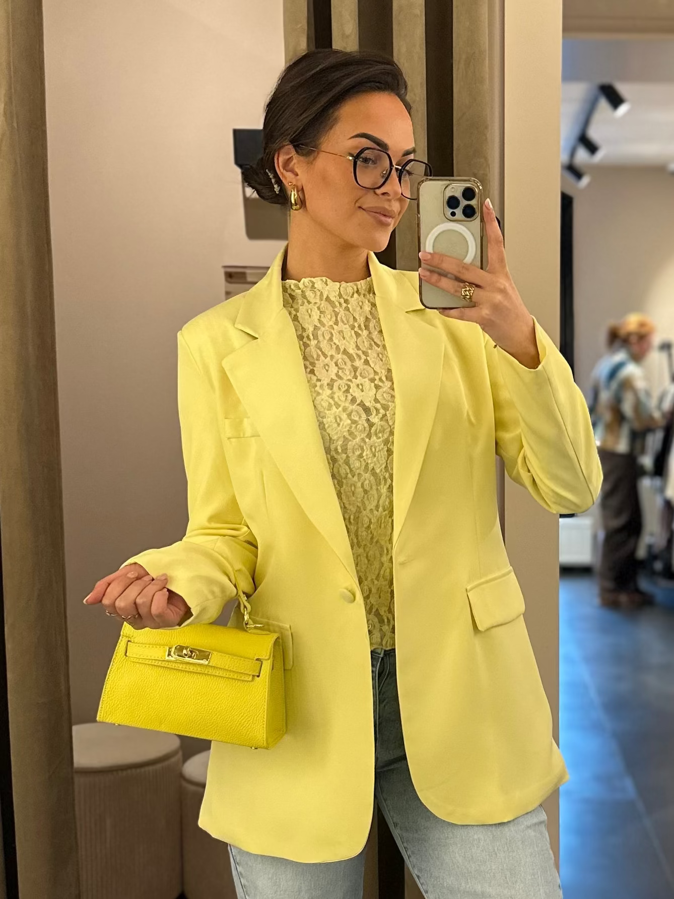 Charme blazer Lio geel