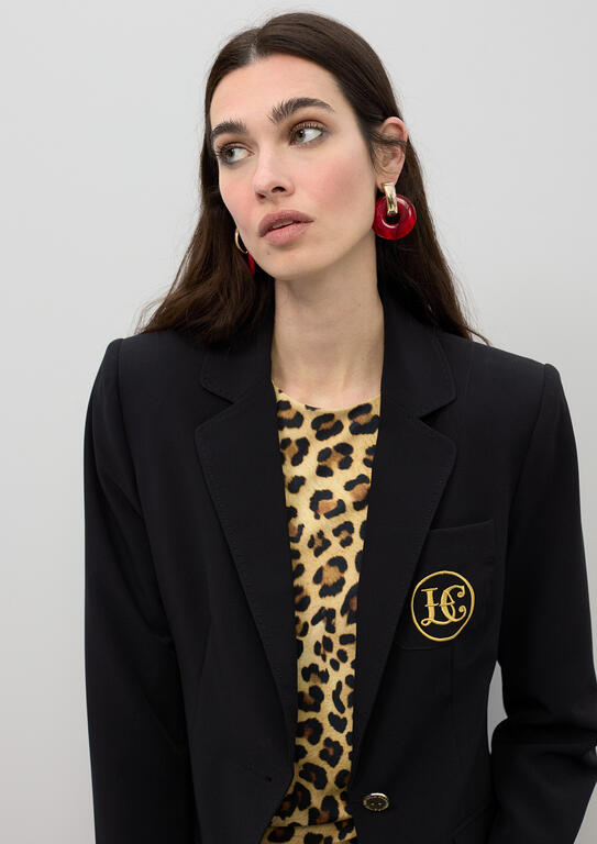 Fitted Blazer with Lapel Pockets