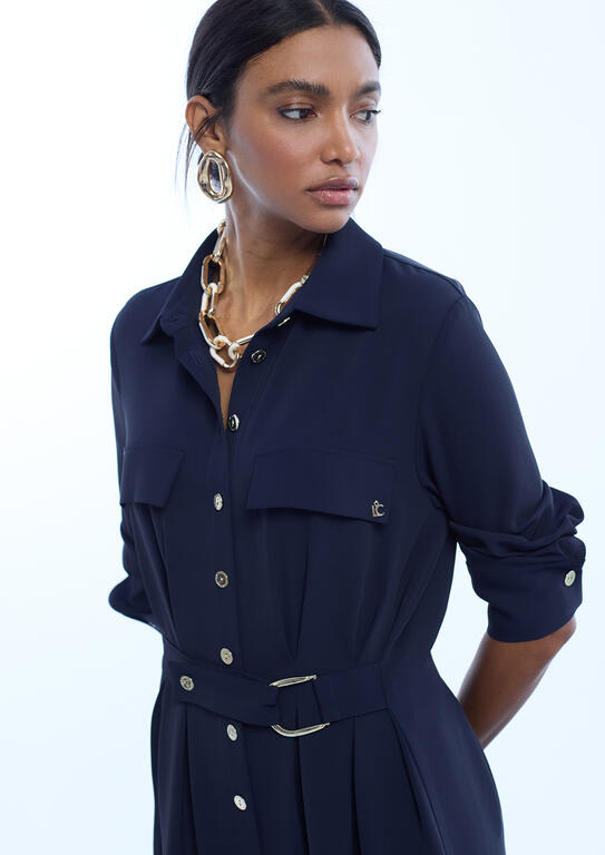 Dress golden details blue