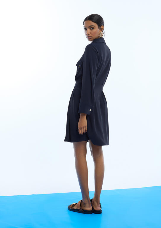 Dress golden details blue