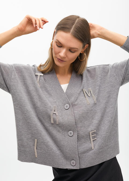 Cardigan with MAITE in rhinestones