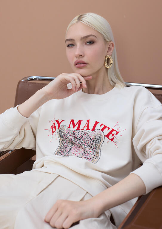 Animal Sweater by Maite with Strass