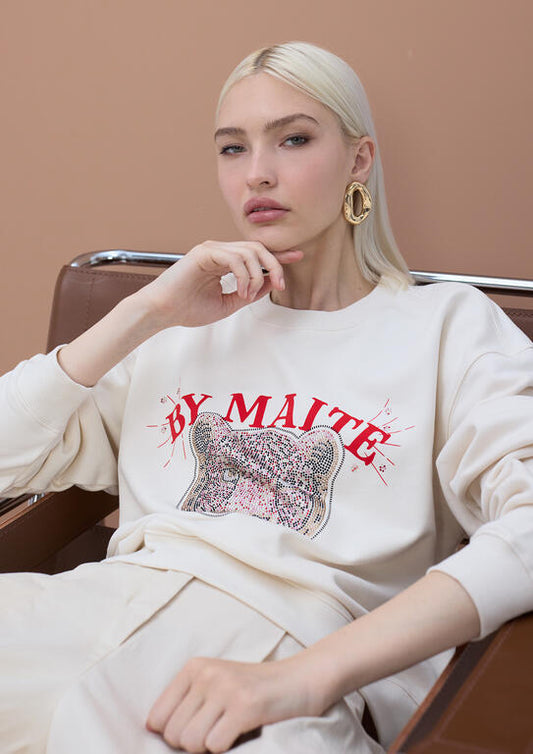 Animal Sweater by Maite with Strass